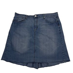 Drama Jeans High-Low Studded A-line Stretch Denim Skirt Size 20